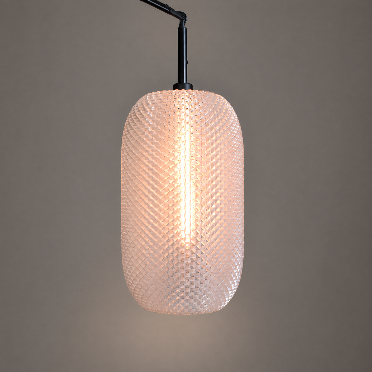 KOTTEN vit transparent lampskärm på stativ, neutral studiobakgrund